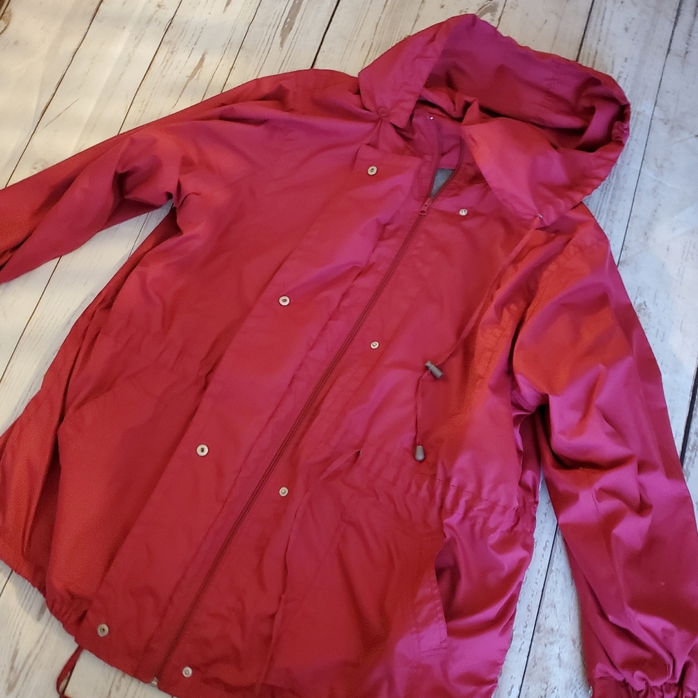 Raspberry colored windbreaker with fleece lining size 2X - Picture 4 of 11